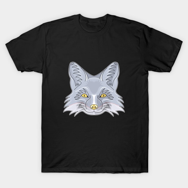 silver fox face T-Shirt by dwalikur